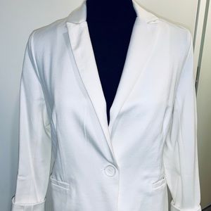 NWOT White cotton blazer by Olivia Moon sz MP